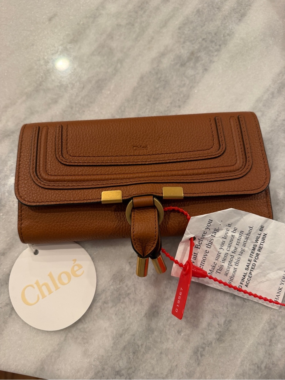 Chloé Marci Long Wallet with Gold Hardware